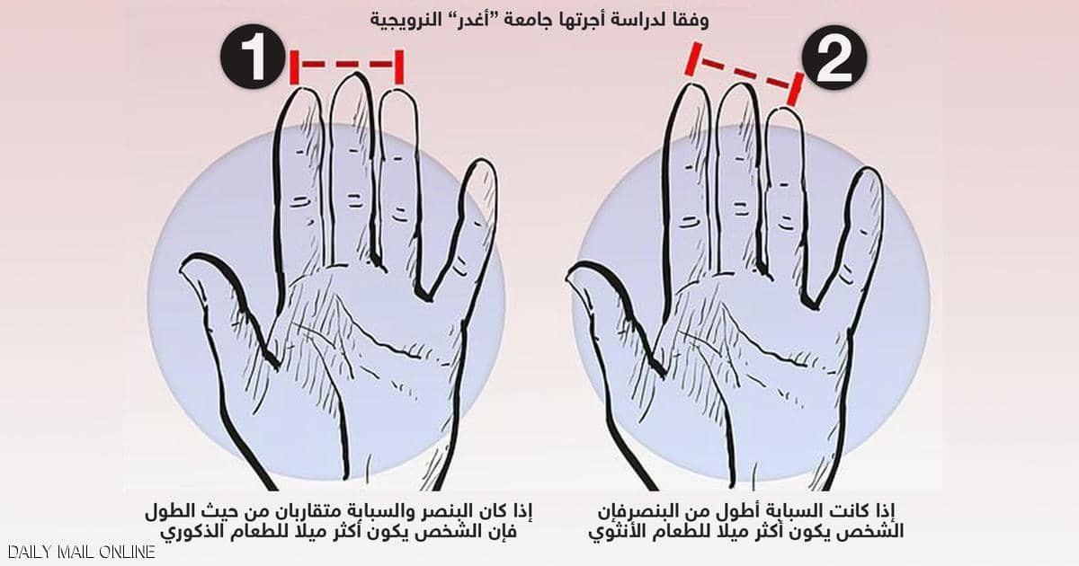 دراسة تكشف علاقة غريبة بين أصابع اليد وتفضيلات الطعام
