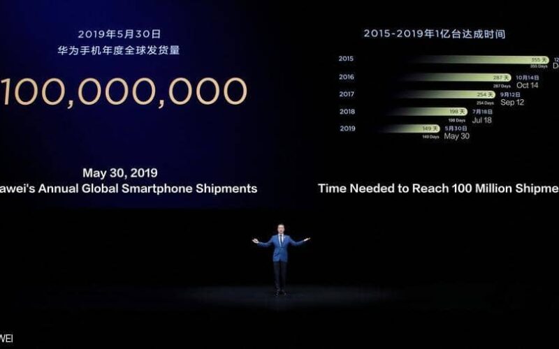 هواوي تتفوق على العام الماضي وتشحن 100 مليون هاتف ذكي في 2019