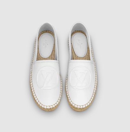 حذاء أبيض مسطح من لويس فويتون