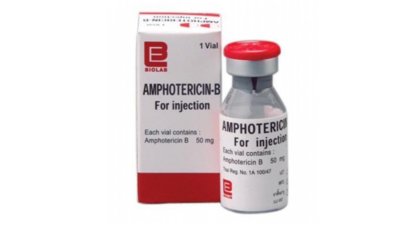 علبة حقنة أمفوتيريسين ب الذي يستخدم لعلاج عدوى الفطر الأصفر