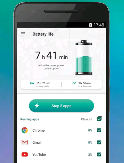 تطبيق Kaspersky Battery life