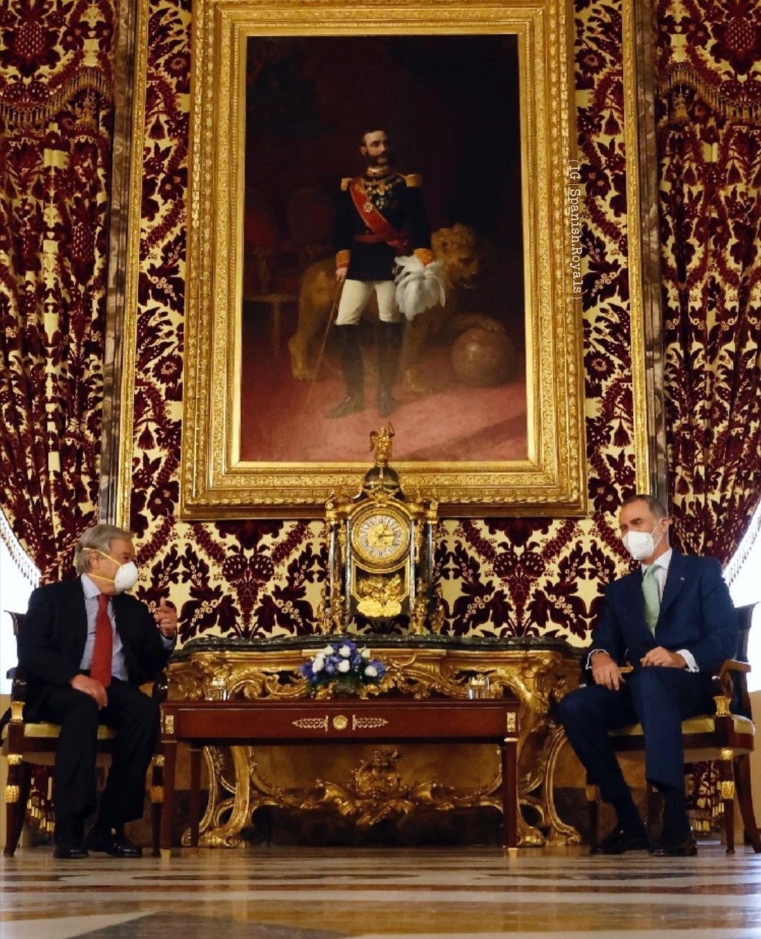 الملك فيليب السادس وأنطونيو غوتيريش- الصورة من حساب Spanish Royals على إنستغرام.jpg