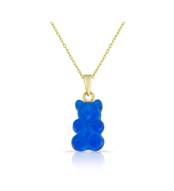 قلادة دب باللون الأزرق من  Hanadis Jewelry