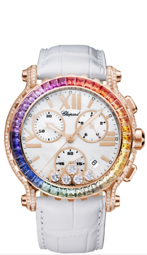 ساعة يد مرصّعة بالأحجار الملونة من علامة شوبارد Chopard لعيد الاضحى ٢٠٢١