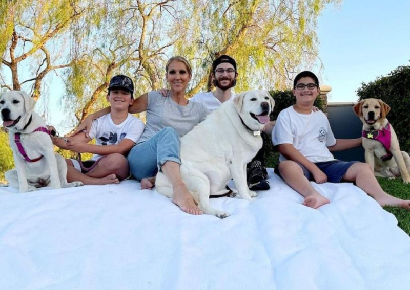 صورة سيلين ديون مع أبنائها-الصورة من حسابها على انستغرام