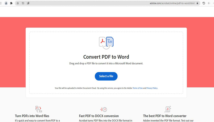 منصة أدوبي للتحويل من pdf إلى وورد