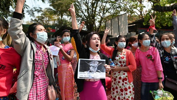 تواصل التظاهرات في أكبر مدن ميانمار ضد الانقلاب العسكري