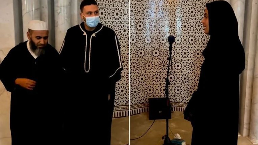 مارين الحيمر من أحد مساجد فرنسا - بالفيديو مارين الحيمر عارضة الأزياء الفرنسية تعلن إسلامها