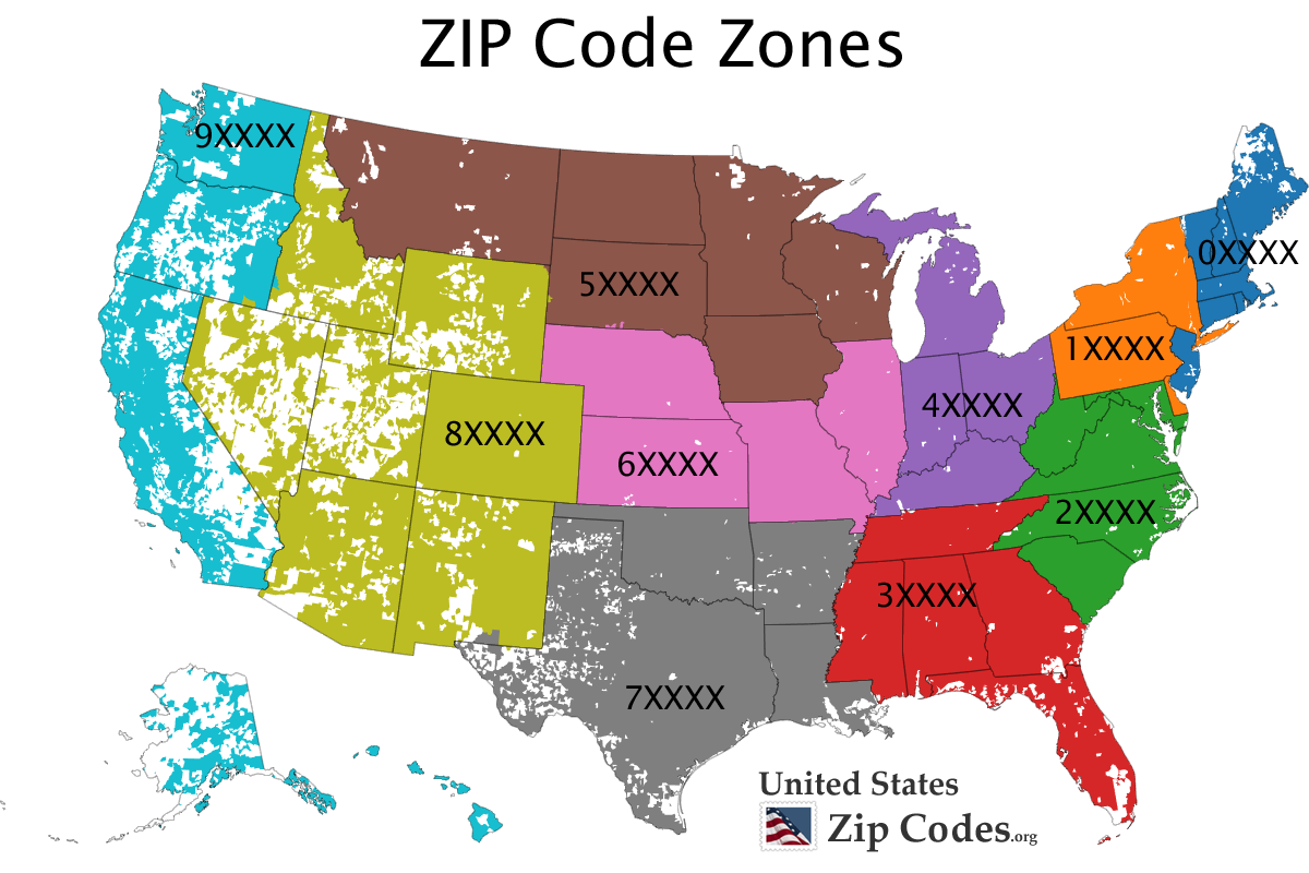 الرمز البريدي امريكا Postal code ZIP code USA