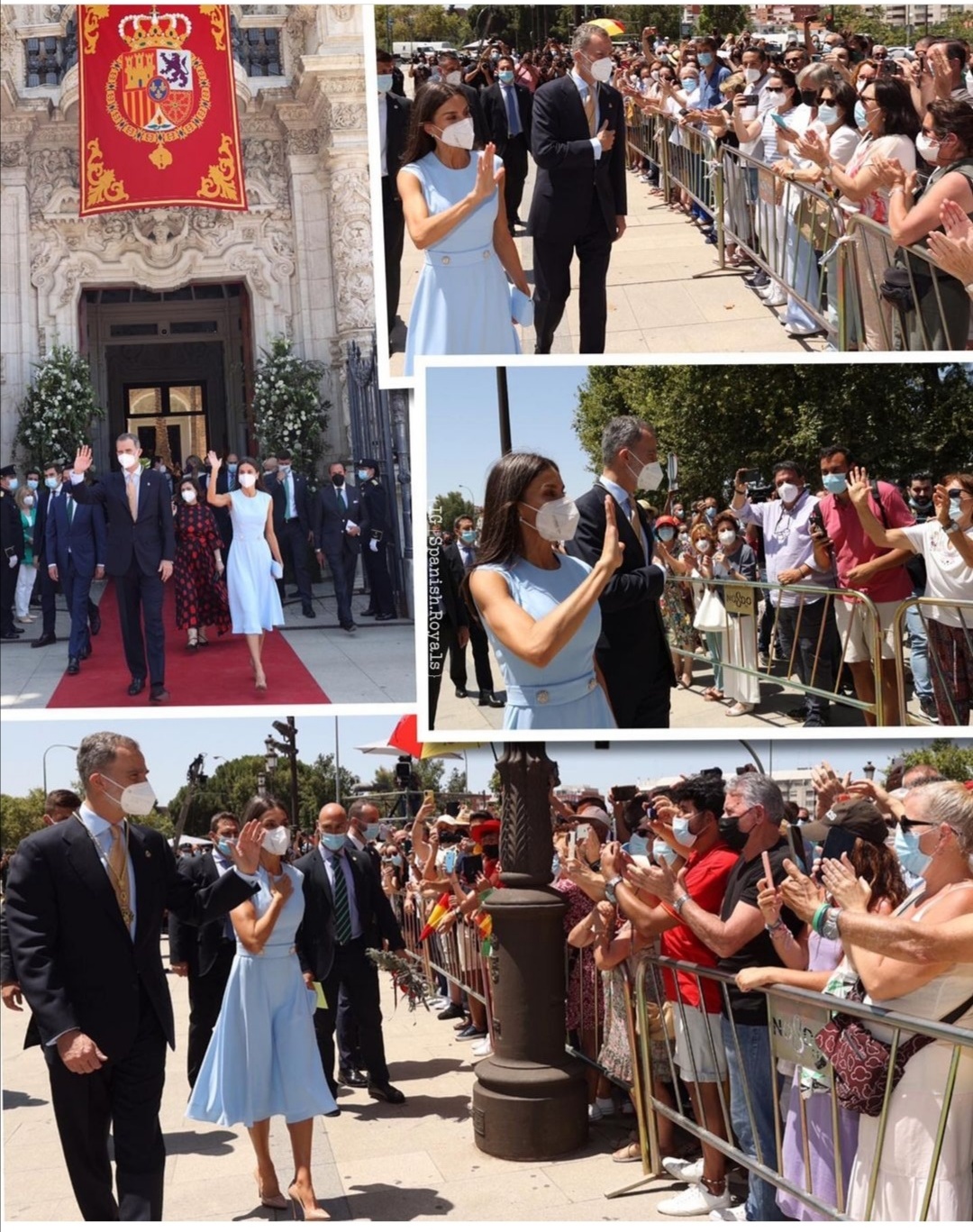 الملك والملكة يحييان الإشبيليين- الصورة من حساب Spanish Royals على إنستغرام